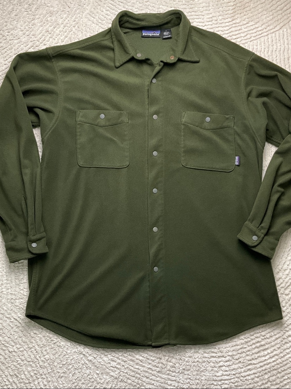 Patagonia Vintage Rare Micro-D Shirt Men’s Olive Fleece Size Large